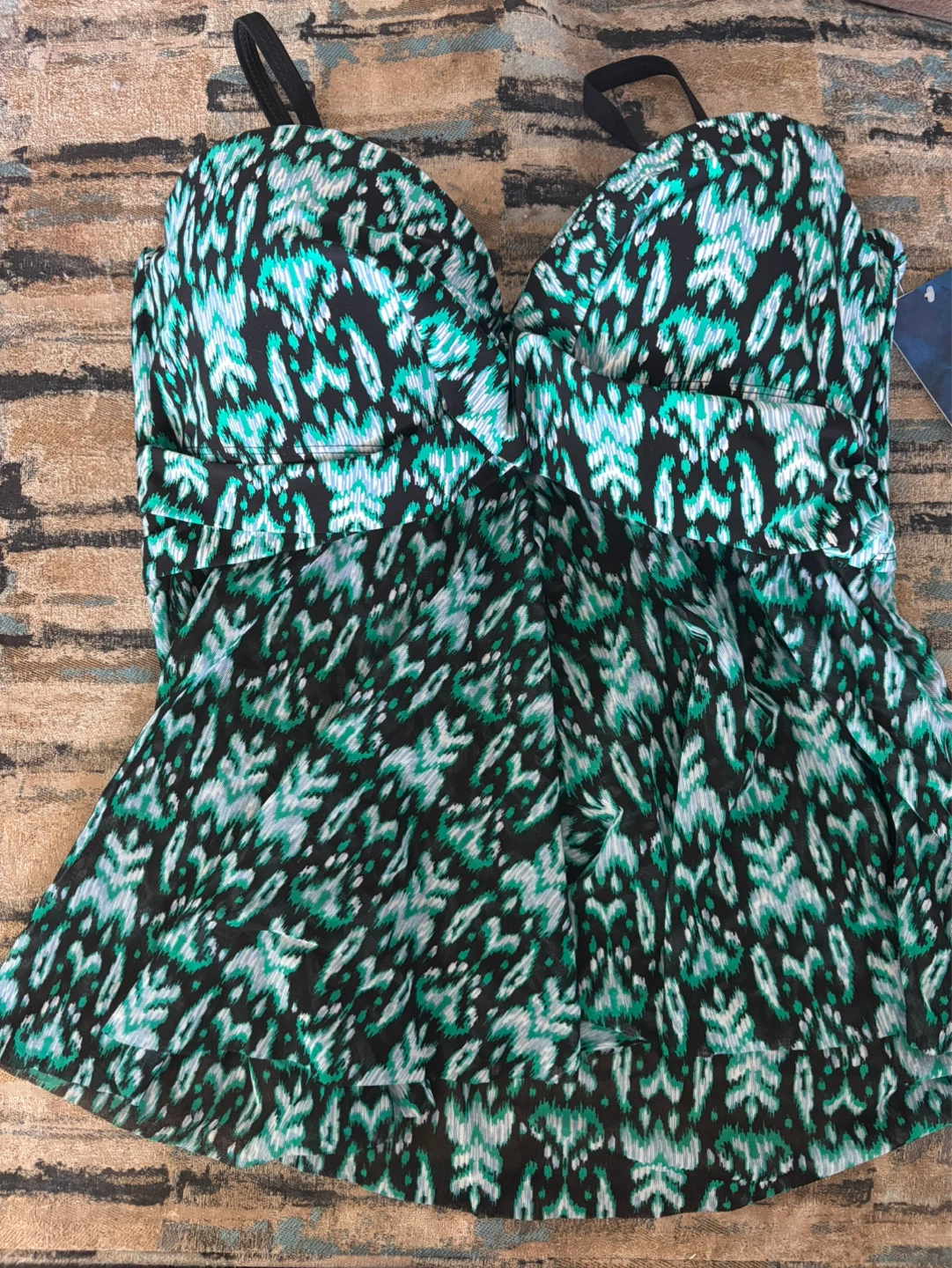 Christina Turquoise Tankini Swim Top Size 16