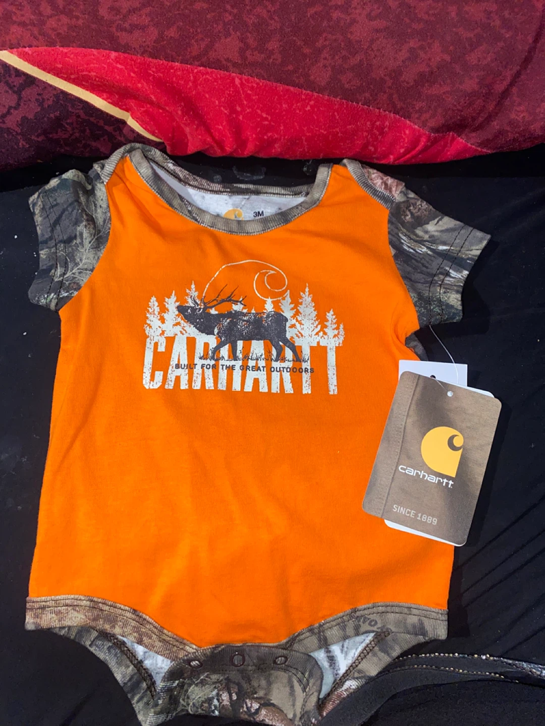 Carhartt Baby Onesie 3M Orange Camo