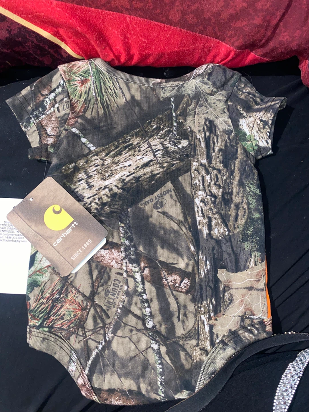 Carhartt Baby Onesie 3M Orange Camo - photo 3