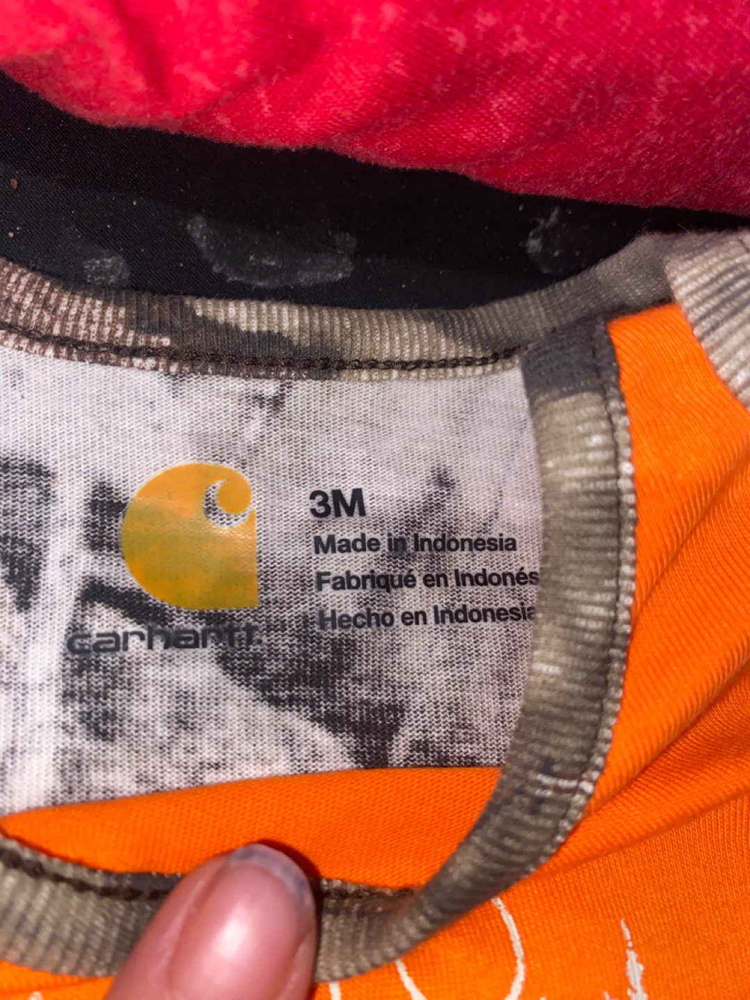 Carhartt Baby Onesie 3M Orange Camo - photo 2