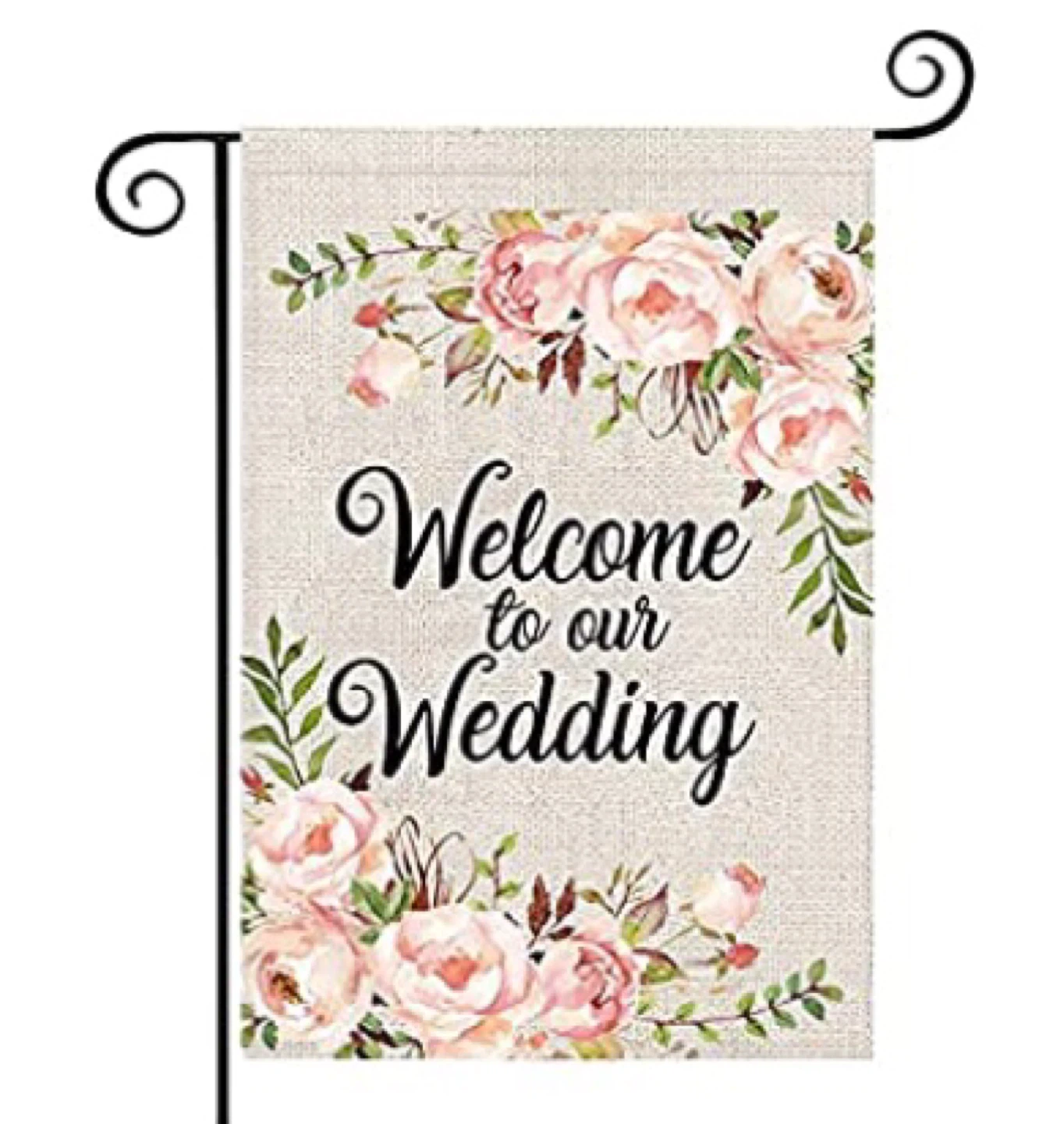 Welcome to Our Wedding Garden Flag