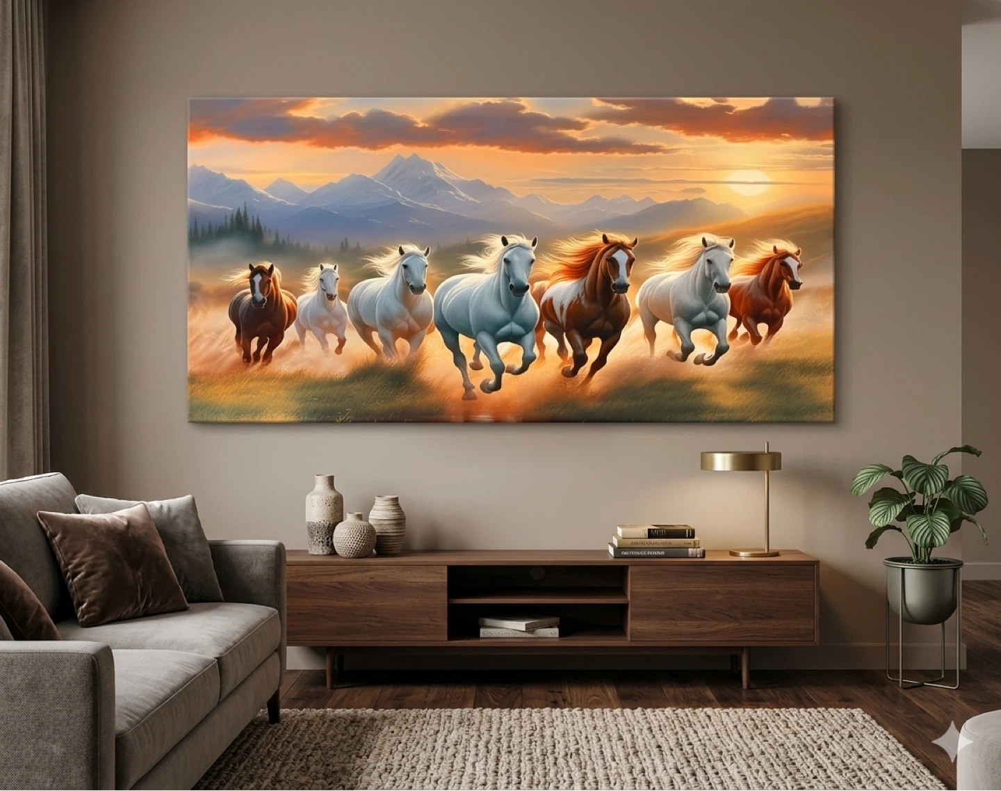 Canvas Print - Running Horses 47x23 inches