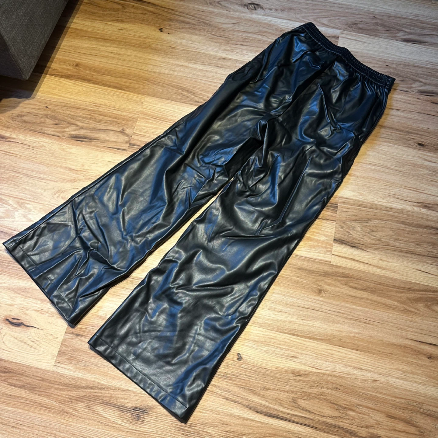 Stump & Co Black Faux Leather Wide Leg Pants Size S - photo 5