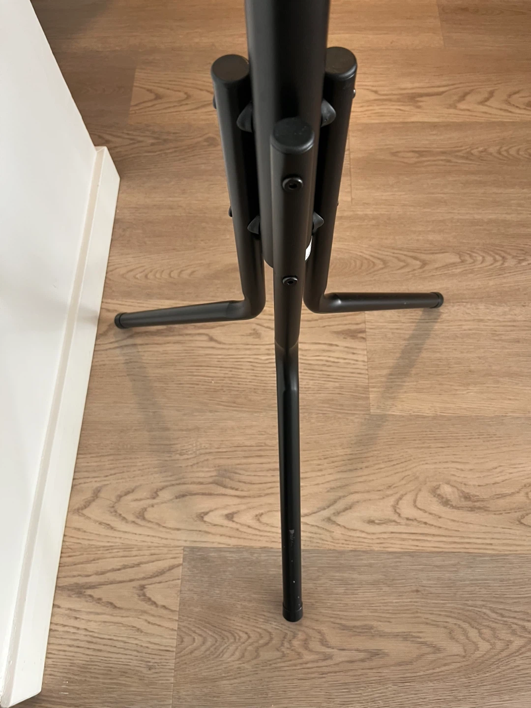 Black Standing Coat Rack with Wooden Hooks - photo 2