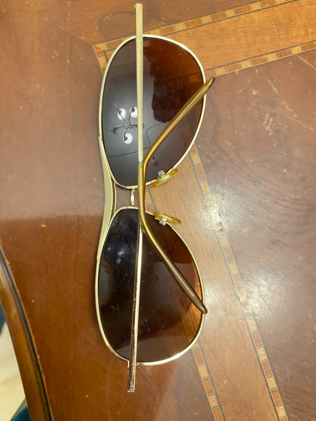 Gold-toned aviator sunglasses with brown lenses - photo 2
