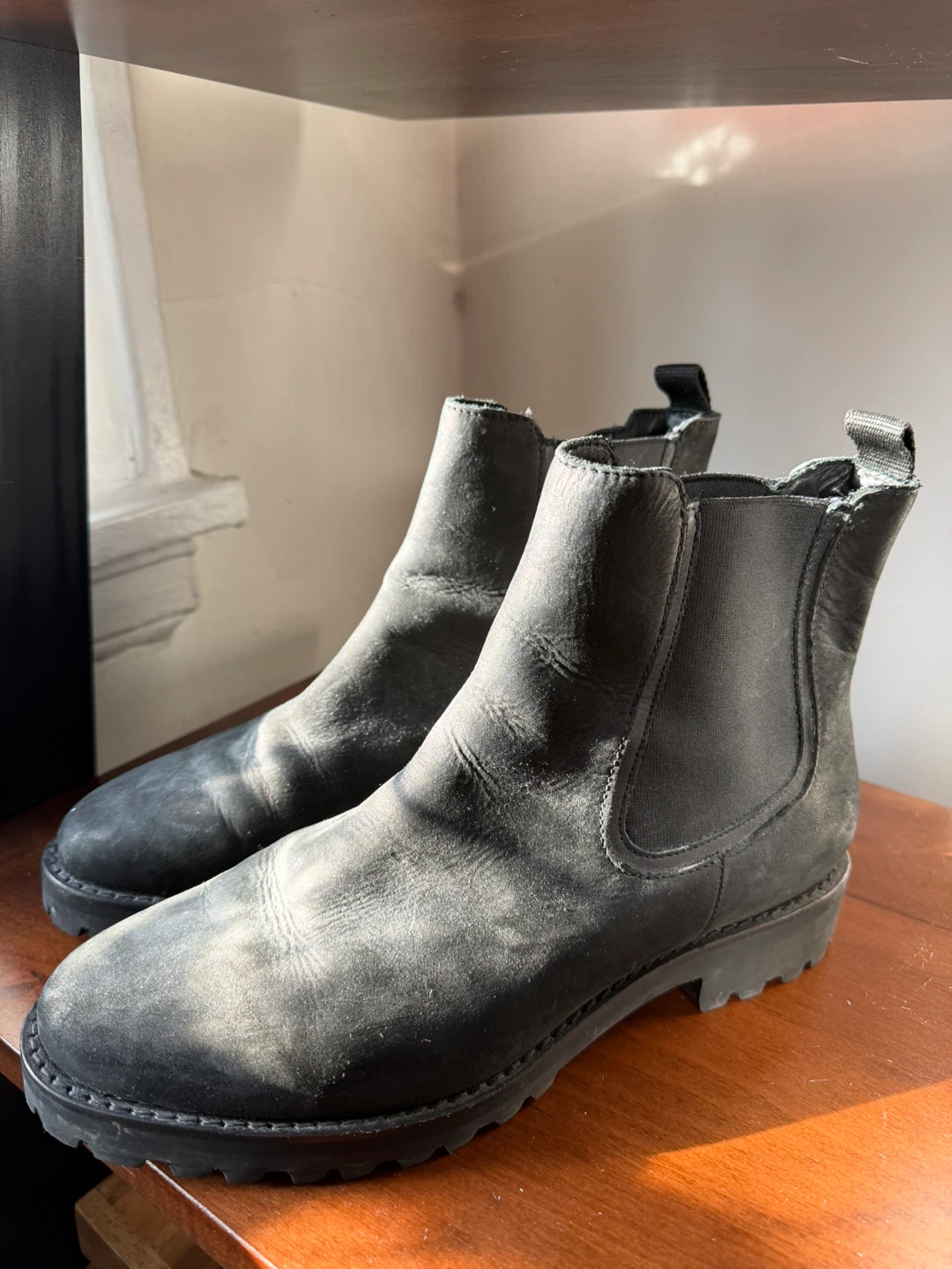 Black Leather Chelsea Boots