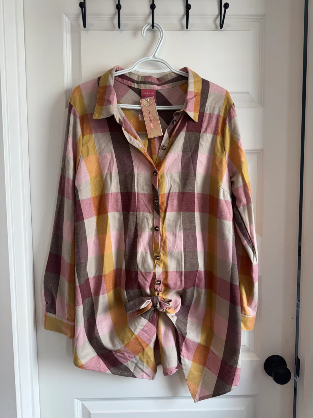 Paisley Sky Maternity Button-Up Shirt Medium