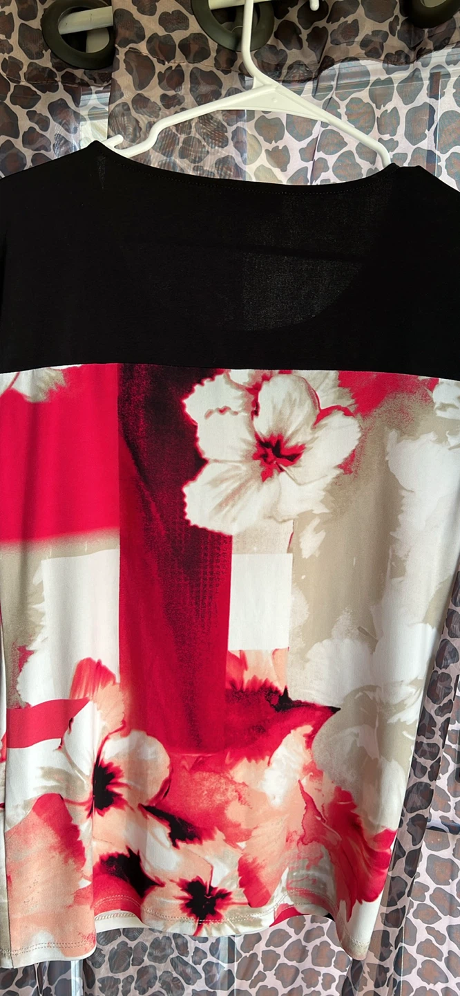 Calvin Klein Women's Floral Print Cap Sleeve Top - photo 2