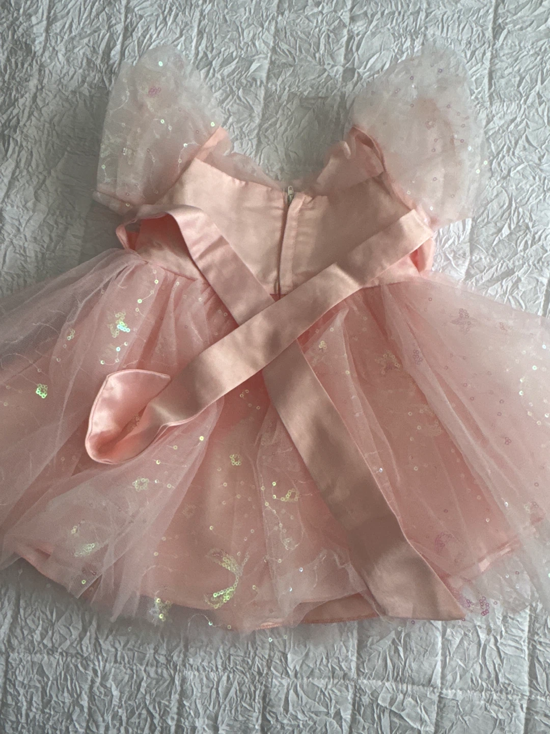 Pink Tulle Sequin Dress with Bow - photo 2