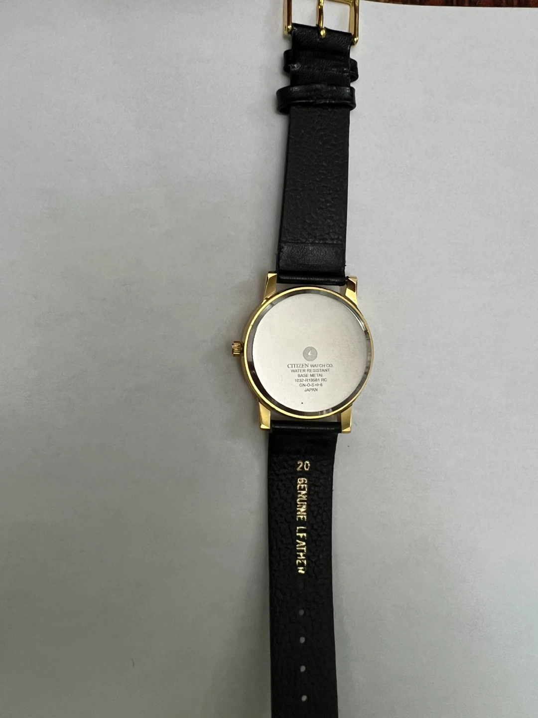 Citizen Quartz Gold Tone Watch with Black Leather Band - photo 2
