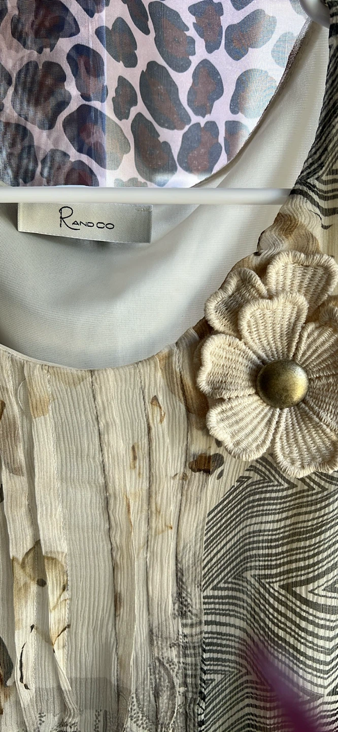 R & Co. Sleeveless Floral Patchwork Dress with Flower Accent