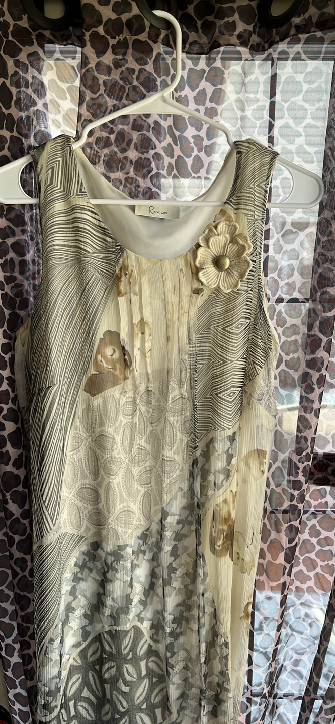 R & Co. Sleeveless Floral Patchwork Dress with Flower Accent - photo 2