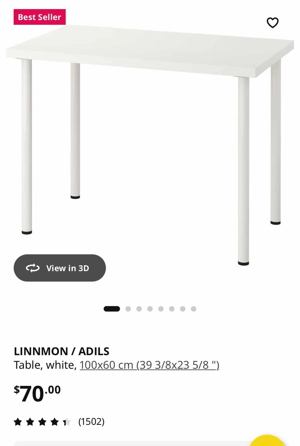 White ikea table