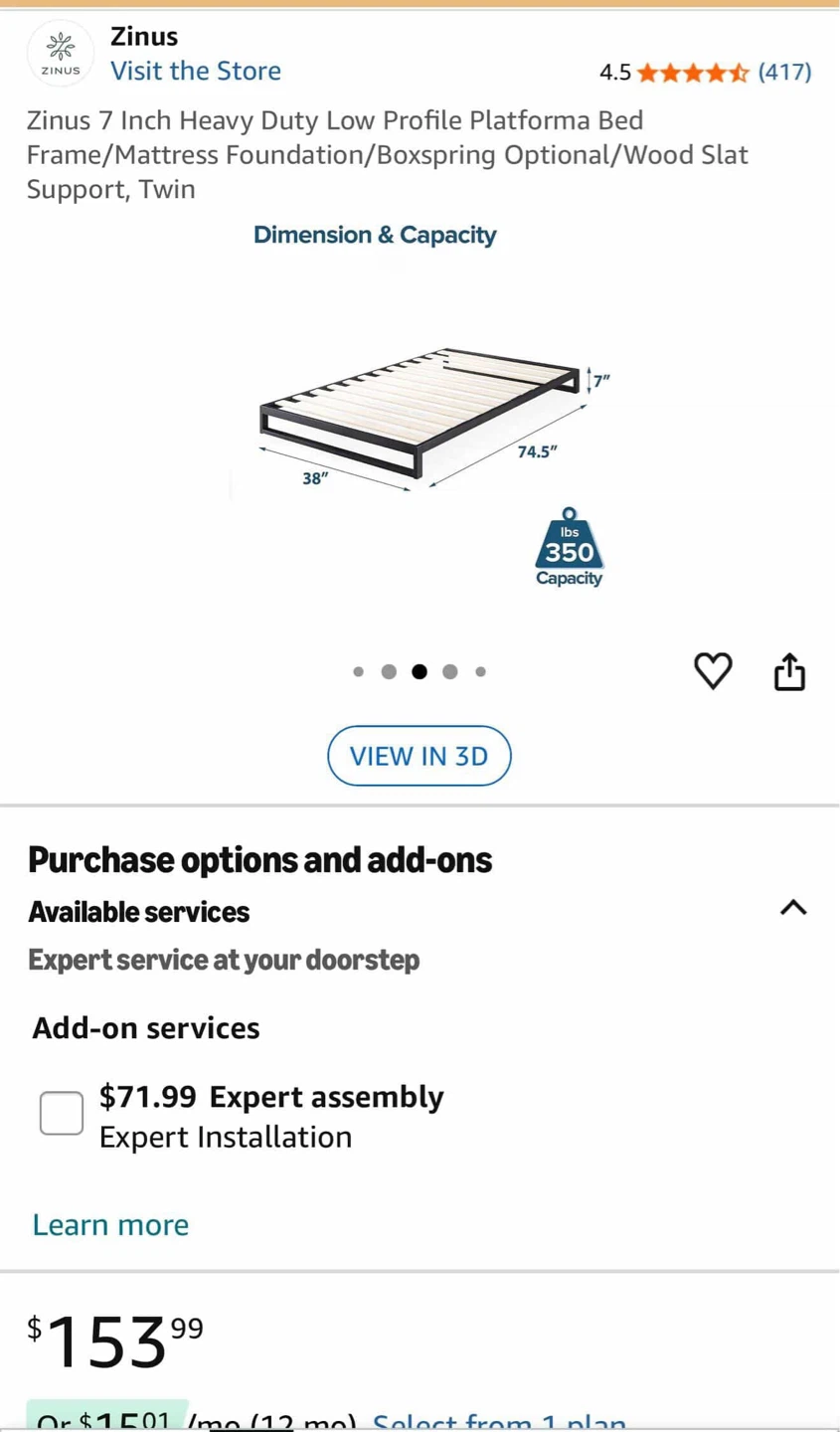Bed frame AND mattress