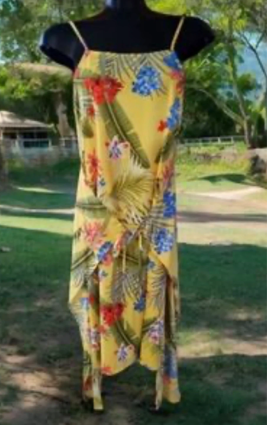 Solitaire Yellow Tropical Print Maxi Dress