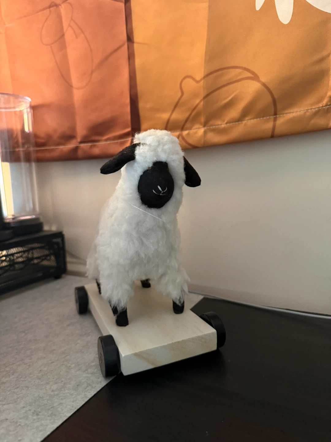 Sheep on a Wooden Cart Toy