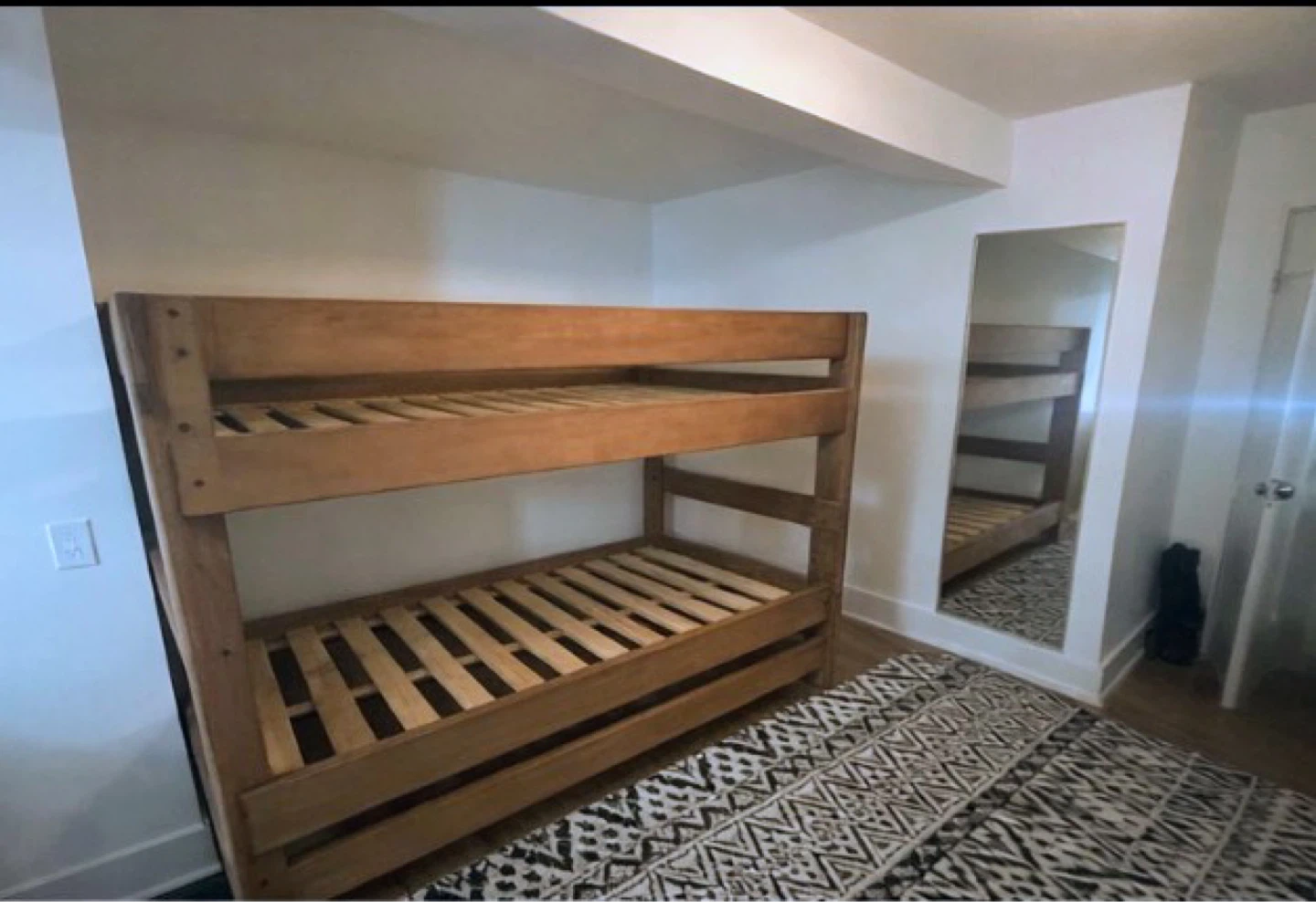 Solid Wood Queen Over Queen Bunk Bed – Sturdy Adult Size - photo 3