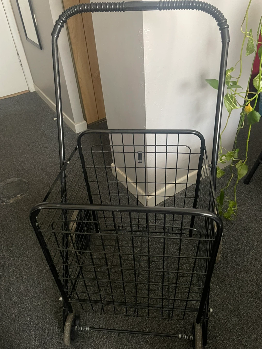 Black Rolling Shopping Cart