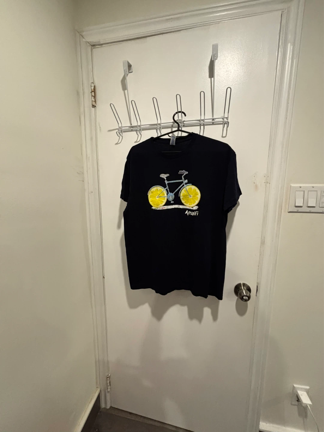 Amalfi Black T-Shirt with Bicycle & Lemon Graphic - photo 2