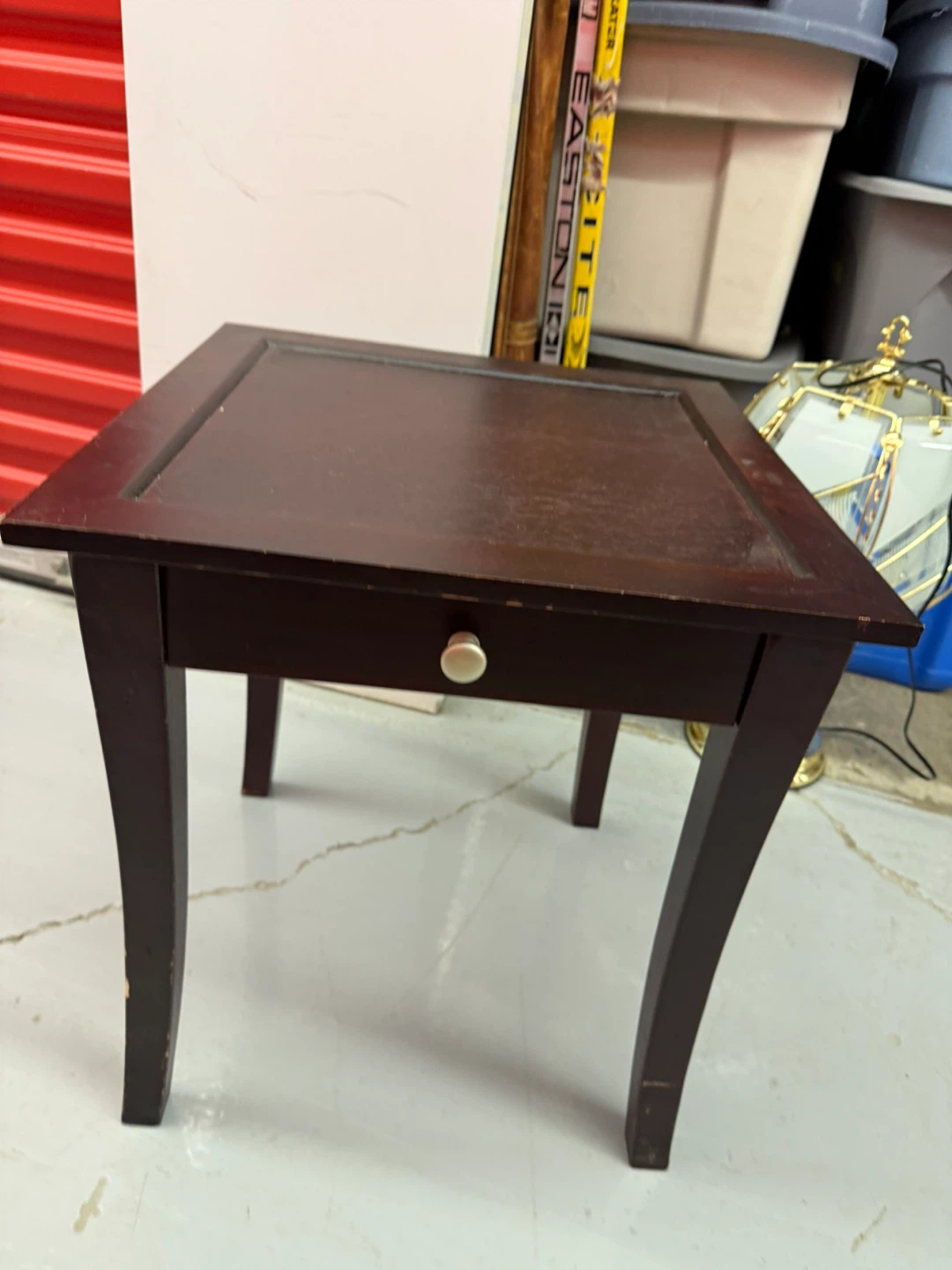 Dark Wood  coffe Table with Drawer and 2 side table - photo 2