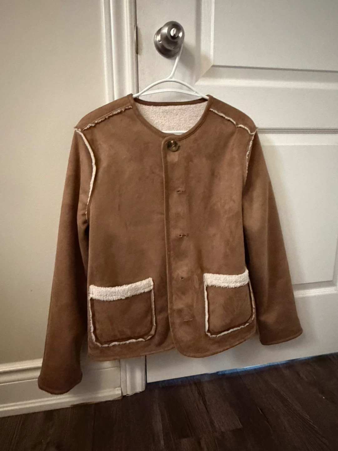 Reversible Fleece and Suede Jacket