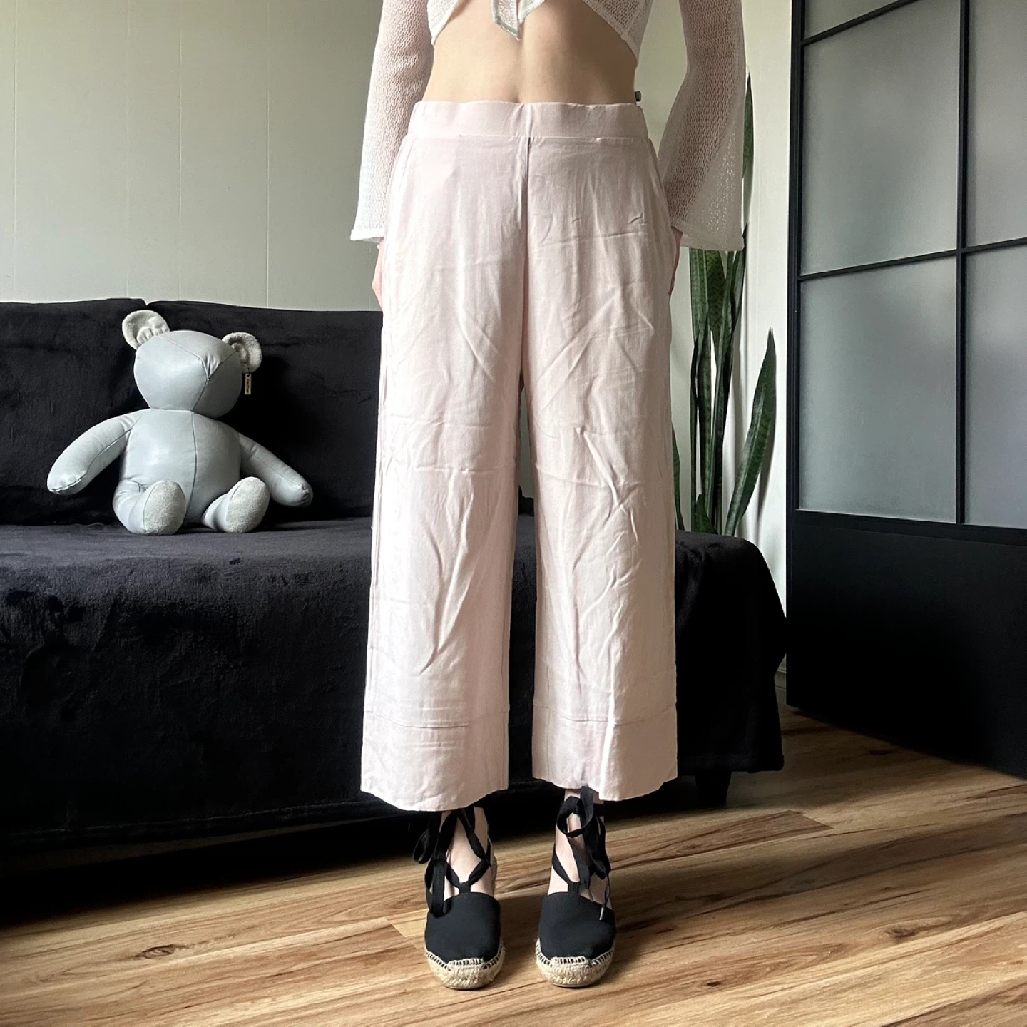 HANRO Pink Wide Leg Cropped Pants S/P - photo 4