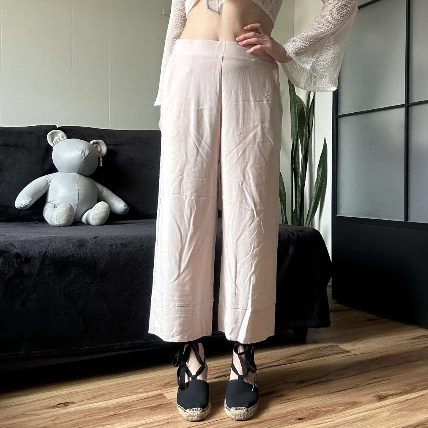 HANRO Pink Wide Leg Cropped Pants S/P - photo 5