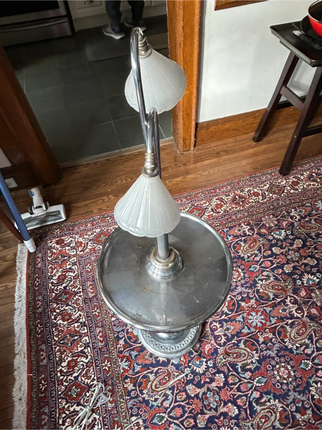 Vintage Floor Lamp with Table - photo 3