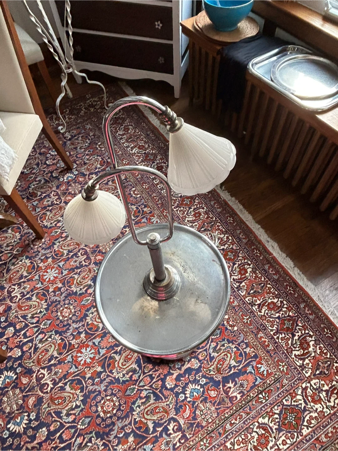 Vintage Floor Lamp with Table - photo 4