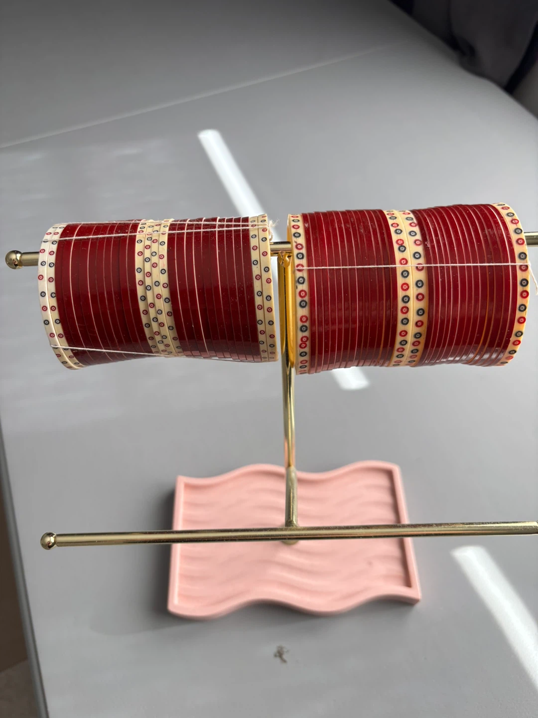 Red and Cream Chura Bangles