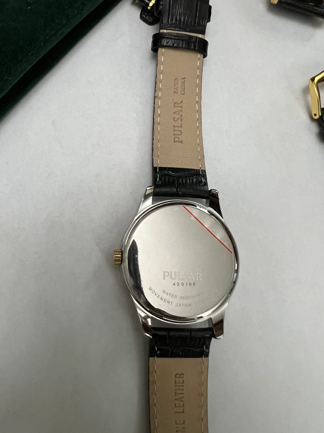 Pulsar Analog Watch with Black Leather Band - photo 2