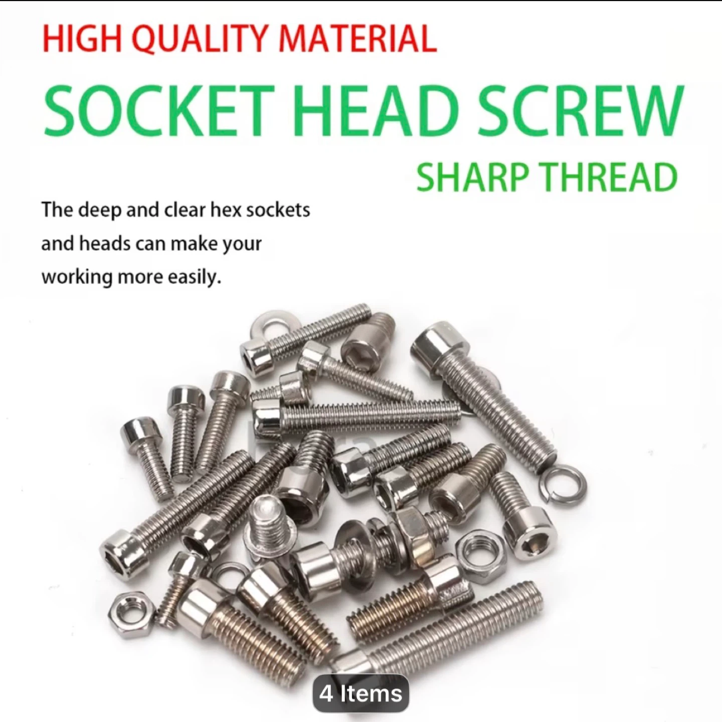 380pcs Stainless Steel Hex Socket Nuts And Bolts Combination Set - photo 5
