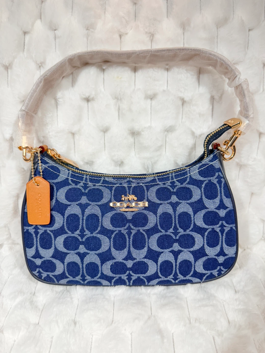🔥 Coach Teri Shoulder Bag | Blue Pebbled Leather | ✨