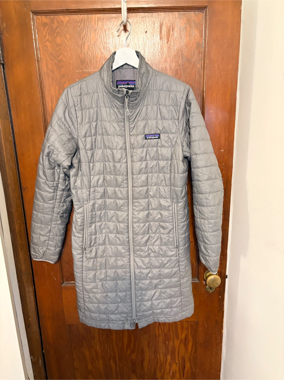 Patagonia Grey Quilted Full Zip Winter Coat
