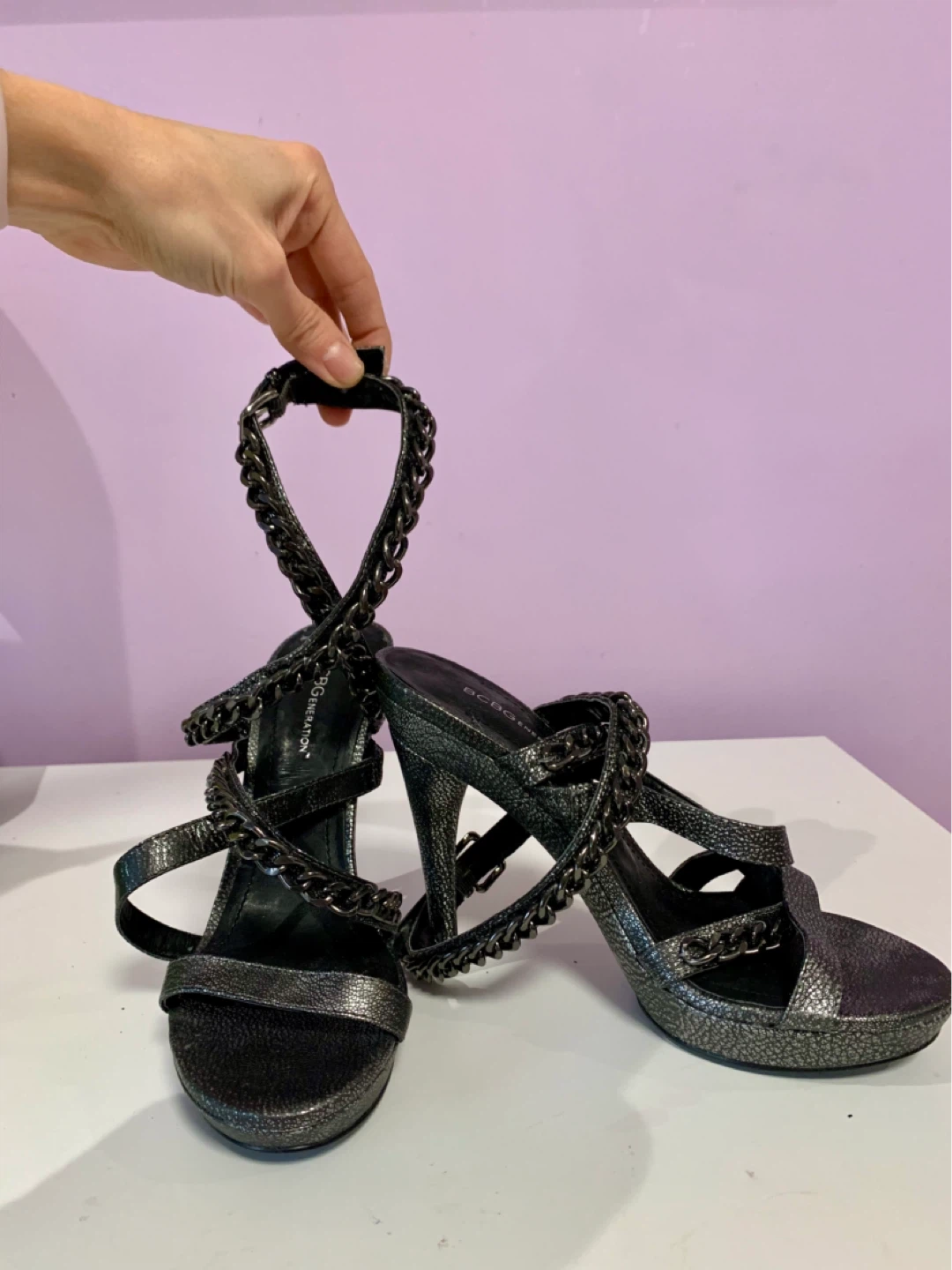 BCBG Generation Women's Black Chain Detail Heels - photo 3