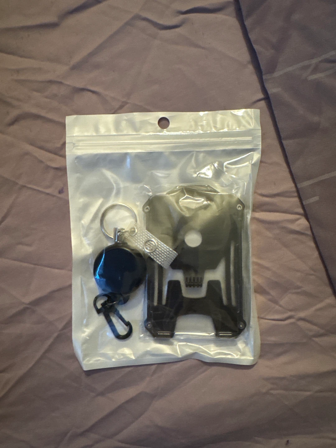 Black ID Card Holder with Retractable Lanyard