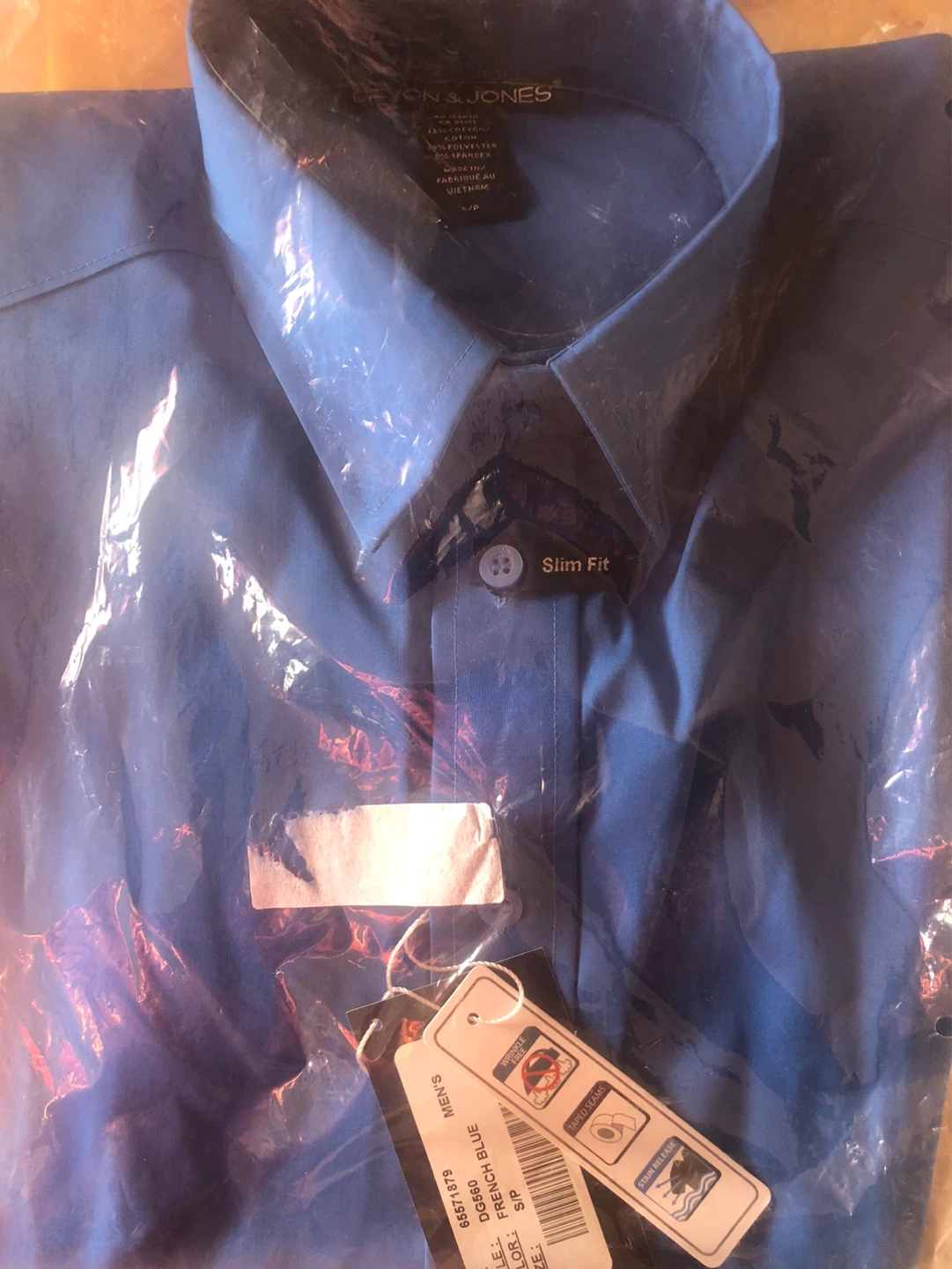 Men's Slim Fit French Blue Shirt S/P