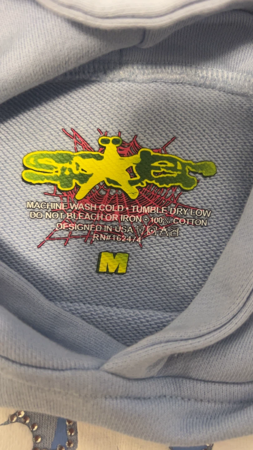 Sp5der sky blue hoodie - photo 3