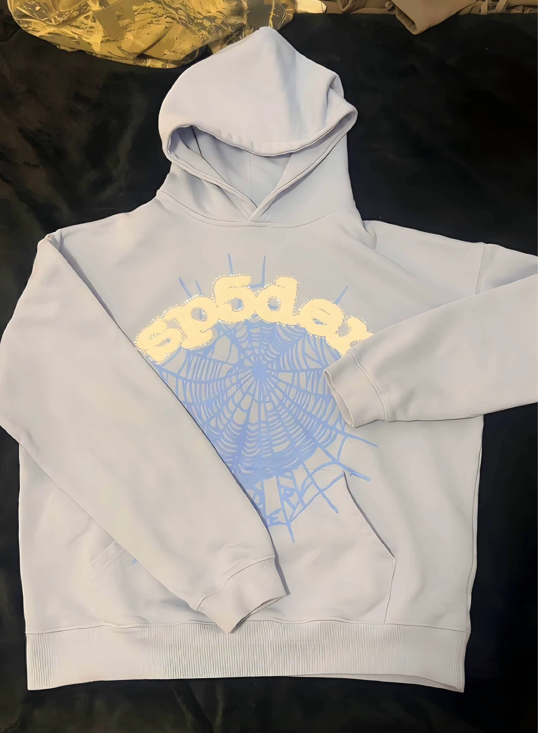Sp5der sky blue hoodie