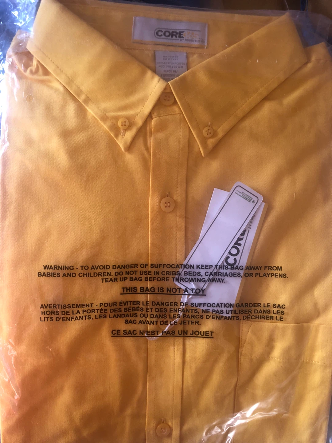 Men's Yellow Button-Up Shirt - L/G