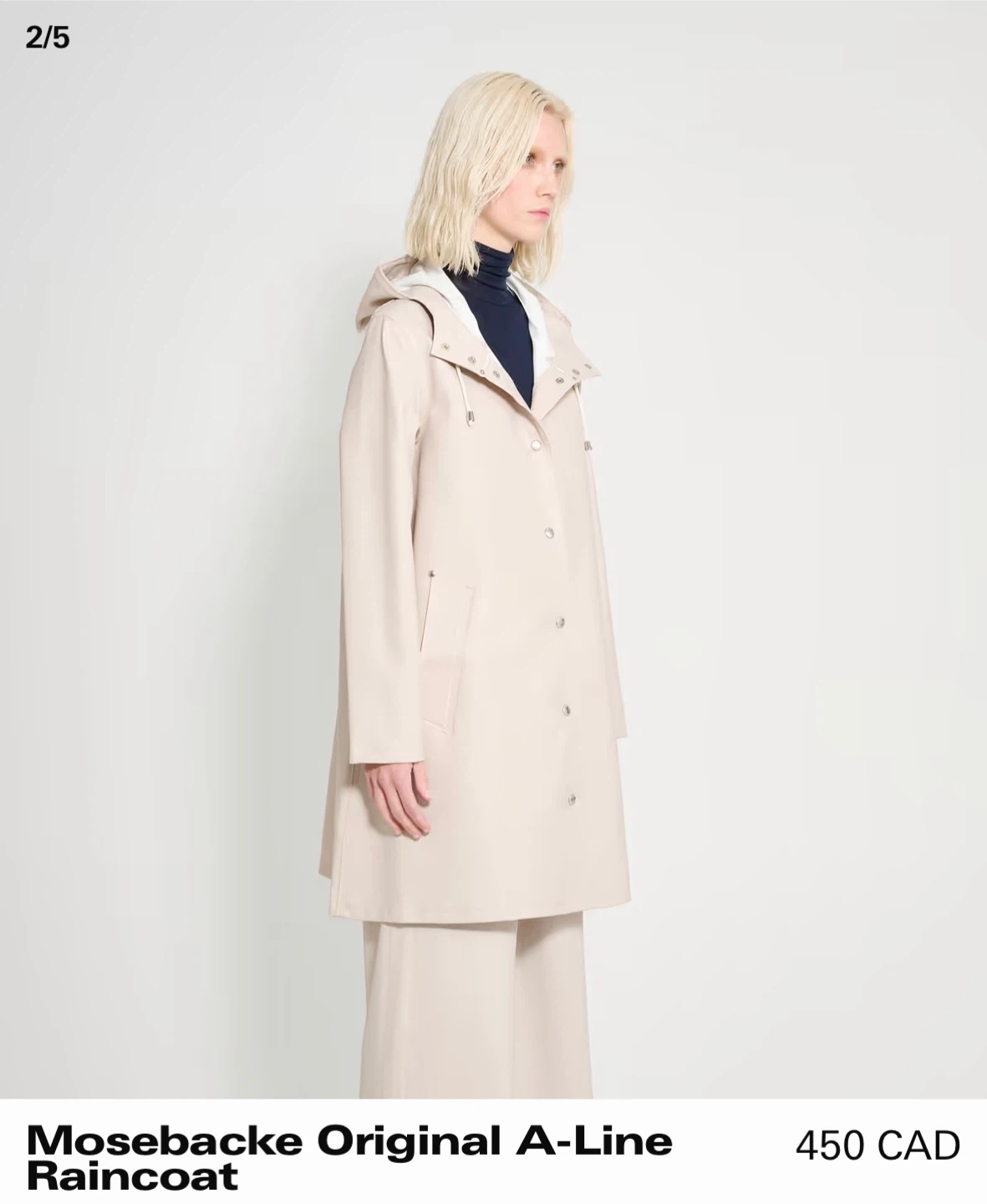 Stutterheim Mosebacke Original A-Line Raincoat - Light Sand - photo 2
