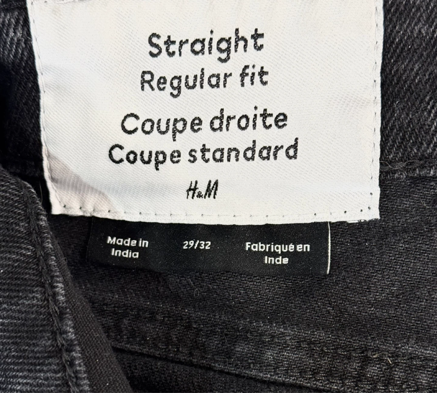 H&M Black Straight Regular Fit Jeans - Size 29/32 - photo 4