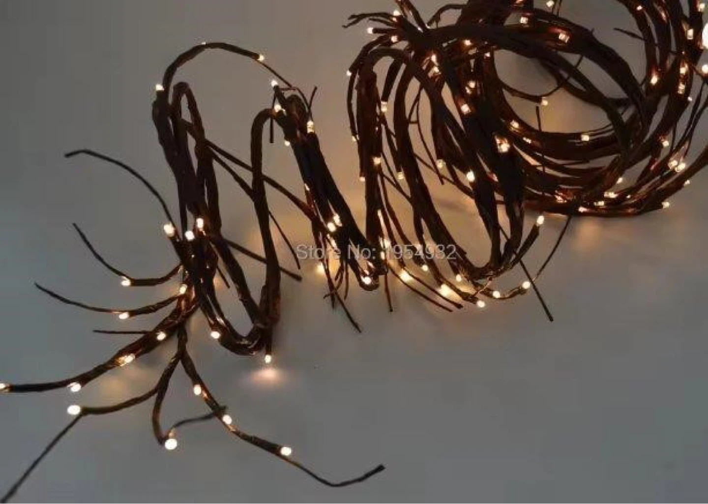 12' White Willow Garland with Lights - photo 2