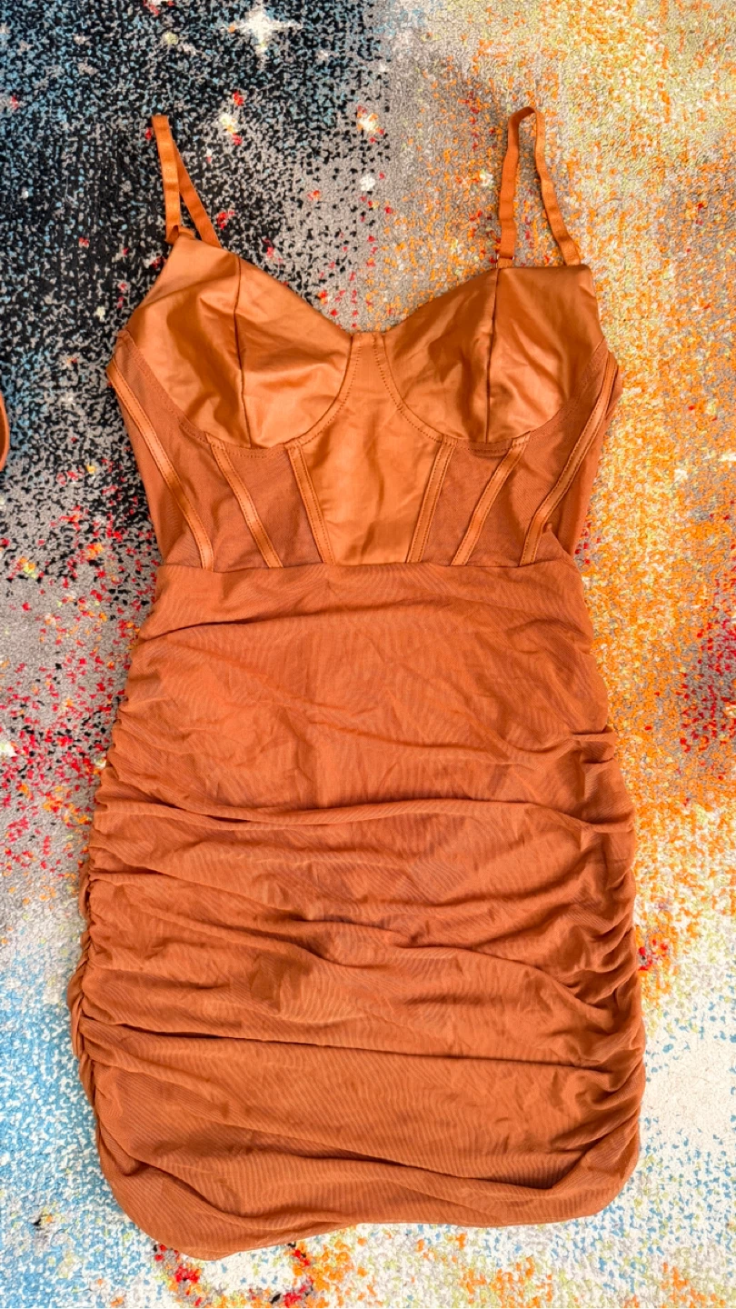 Sexy Ruched Mesh Dress Size M