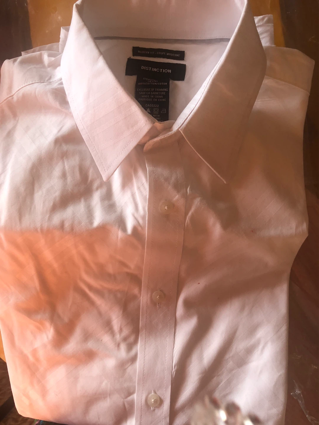 LG Men's White 100% Cotton Modern Fit Dress Shirt - Size 16 1/2