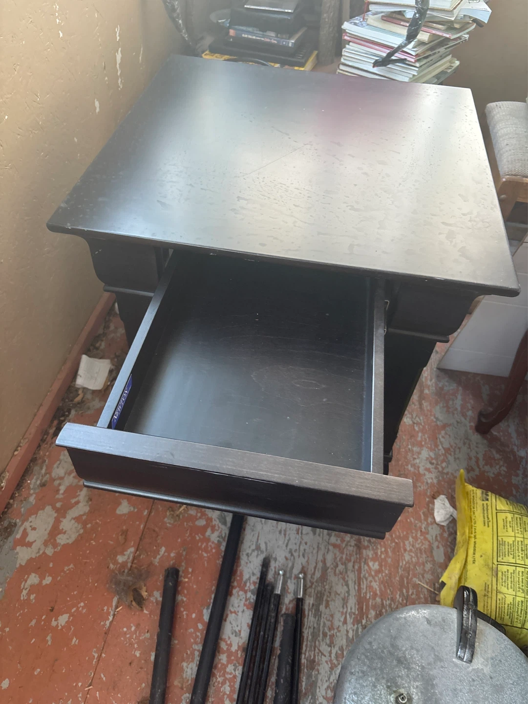 Black End Table with Drawer - photo 2