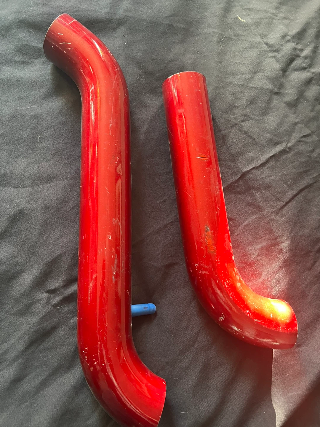 Red Metal Exhaust Pipe Set