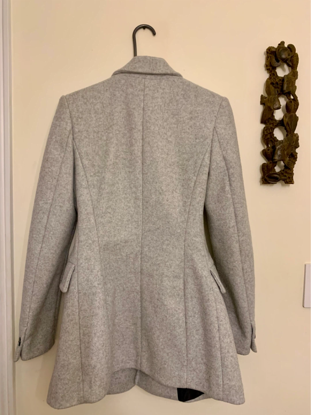 ZARA Grey Double-Breasted Wool Blend Coat - photo 2