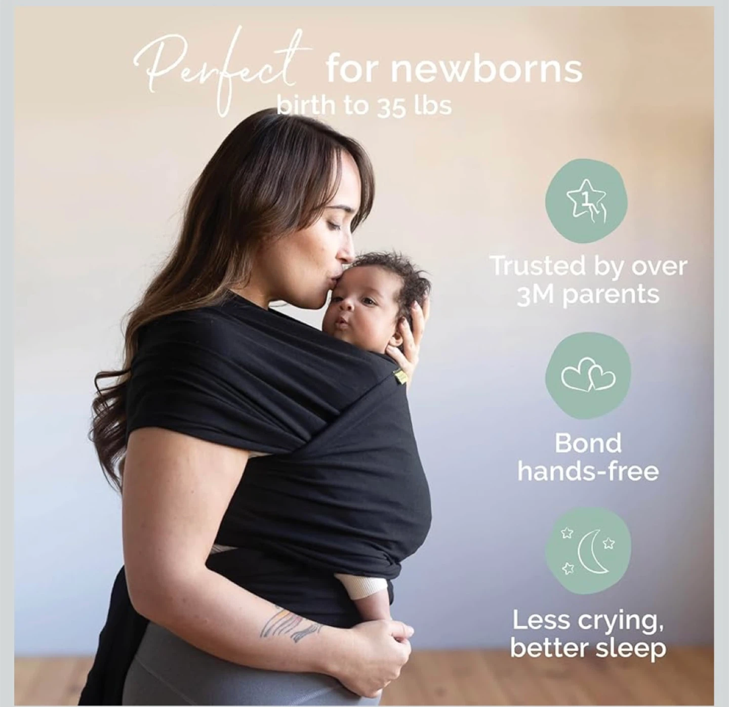 Boba Wrap Baby Carrier - Black - photo 2