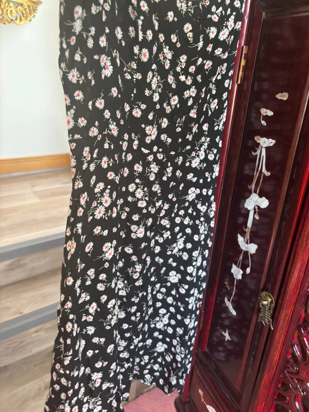 Anthropologie Dress New Size Small Black Ditsy Floral Button Coa - photo 5